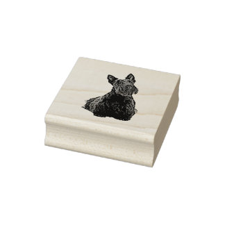 Tampons Encreurs Scottish terrier joli vue avant-assise joyeuse
