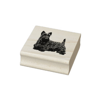 Tampons Encreurs Scottish terrier jolie vue frontale joyeuse