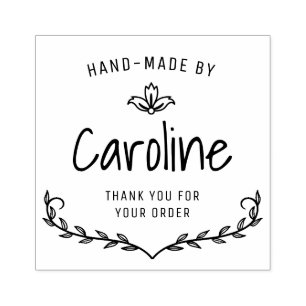 Tampons Encreurs script de couronne florale fait main
