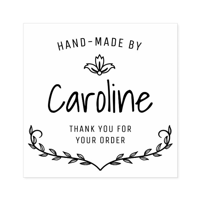 Tampons Encreurs script de couronne florale fait main (Impression)