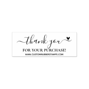 Tampons Encreurs Script Flourish Merci pour acheter coeur