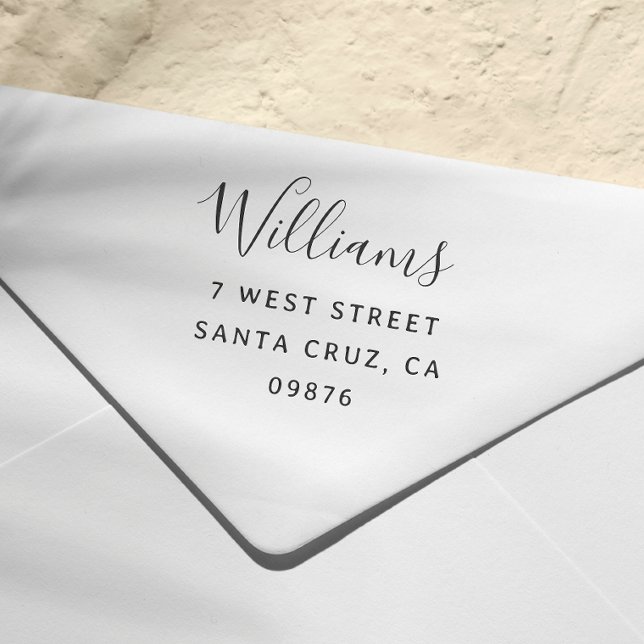 Tampons Encreurs Script moderne Nom de famille Adresse de retour (Rubber Stamp Mock-up)