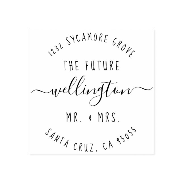 Tampons Encreurs Script moderne "The Future Mr & Mrs" Adresse de re (Impression)