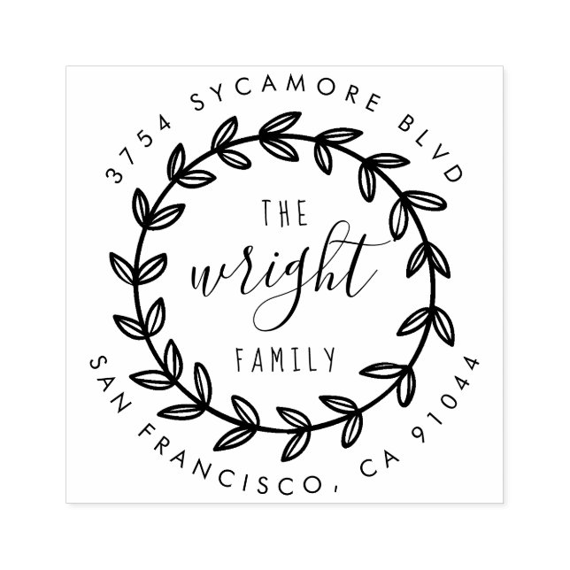 Tampons Encreurs Script rustique | Adresse de retour de la couronne (Impression)