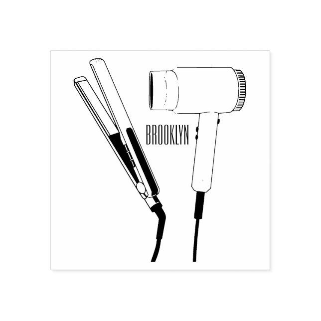 Tampons Encreurs Sèche-cheveux & lisseuse-cheveux illustration (Impression)
