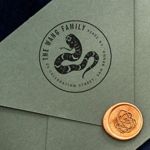 Tampons Encreurs Serpent chinois Zodiaque Adresse de retour du no