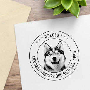 Tampons Encreurs Sibérie Husky Chien animal de compagnie photo rond