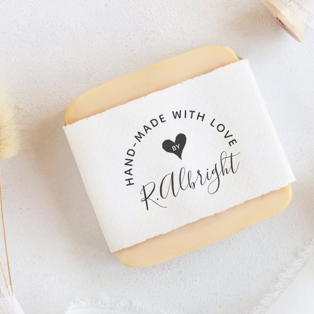 Tampons Encreurs Signature Personnalisée "Faite À La Main Avec Amou (Rubber Stamp Mock-up)