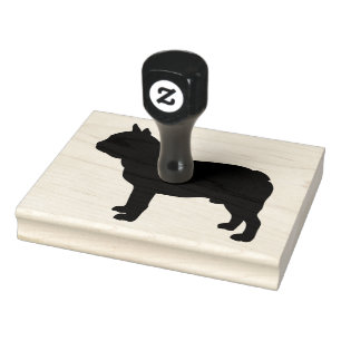 Tampons Encreurs Silhouette Bulldog, Chien, Timbre en caoutchouc de