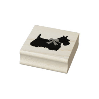 Tampons Encreurs Silhouette écossaise en terrier avec arc