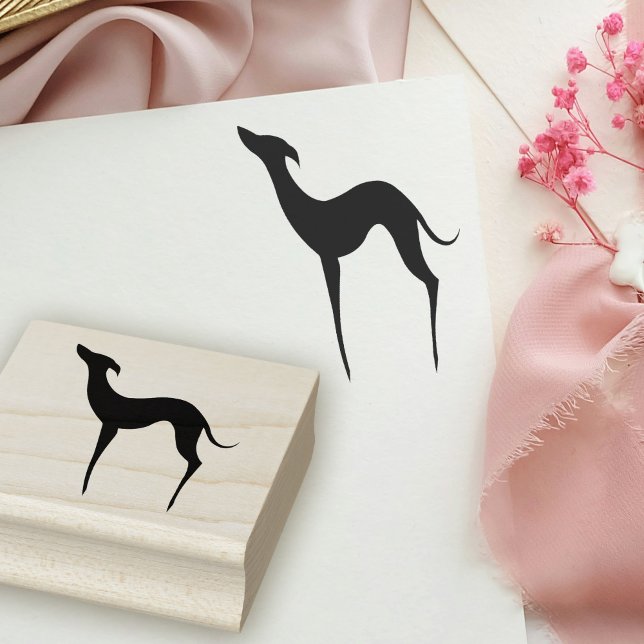 Tampons Encreurs Silhouette élégante de Chien Grise Italien (Créateur téléchargé)