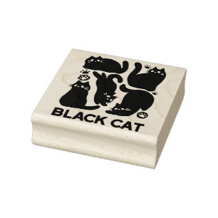 Tampons Encreurs Silhouettes de chat noir - Design Feline mignon