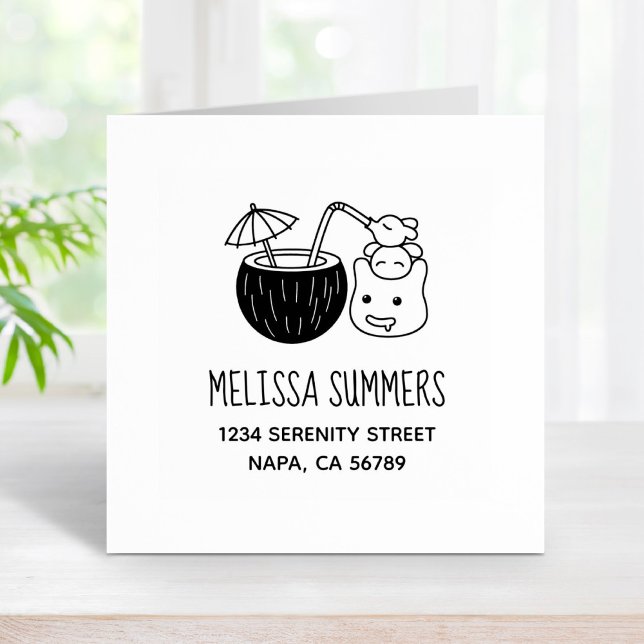 Tampons Encreurs Silly Blob Créatures Avoir Une Coco Boire Adresse (Créateur téléchargé)