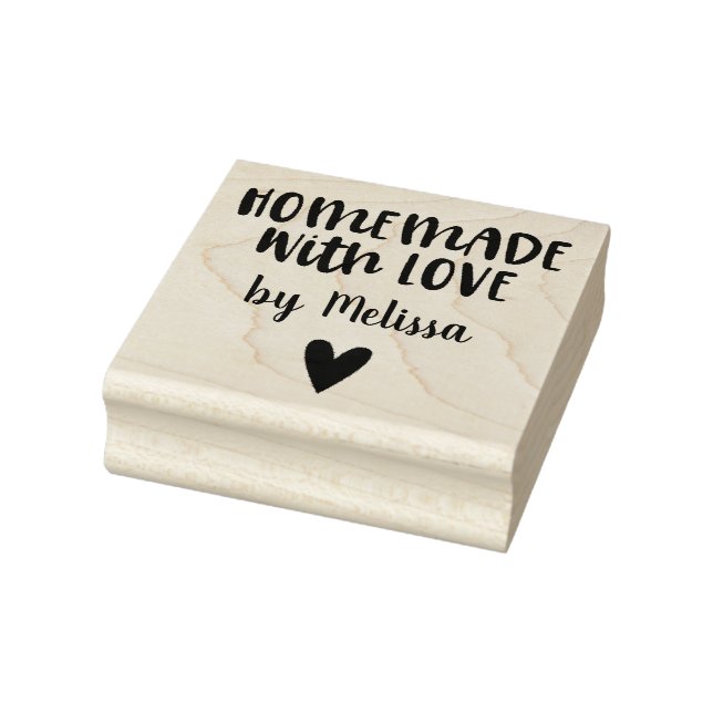 Tampons Encreurs Simple Design Maison Fabriquée Avec Amour Bois Art (Tampon)