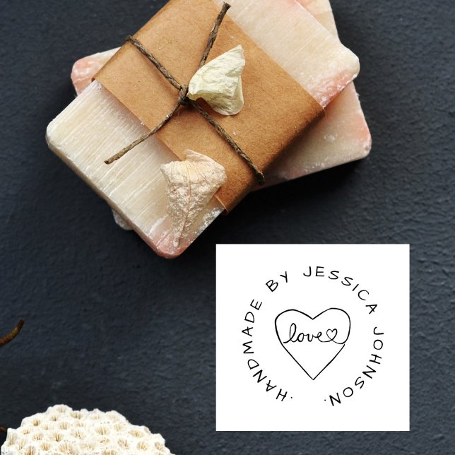 Tampons Encreurs Simple fait à la main avec coeur d'amour Nom perso (Créateur téléchargé)