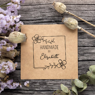 Tampons Encreurs Simple Floral Fabriqué à la main, personnalisé