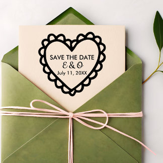Tampons Encreurs Simple Heart Save the Date Wedding