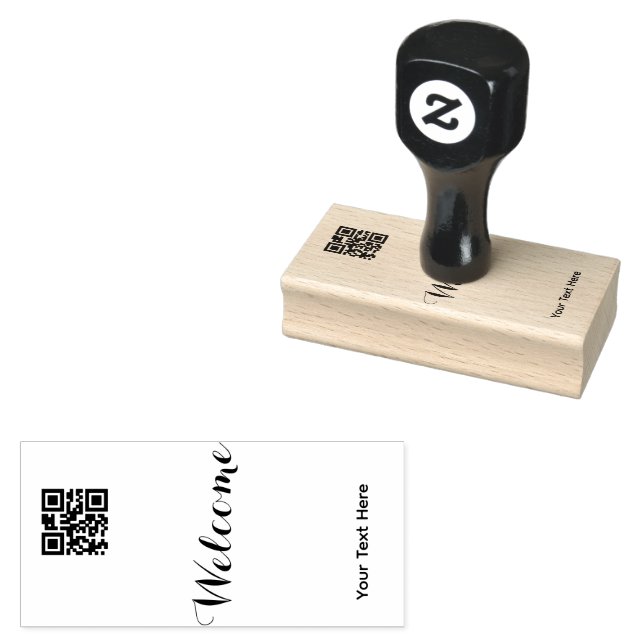 Tampons Encreurs Simple Logo 'QR Code' Text Business Promotional (Tamponné)
