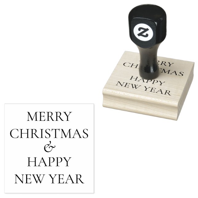Tampons Encreurs Simple Merry Christmas happy New Year (Tamponné)