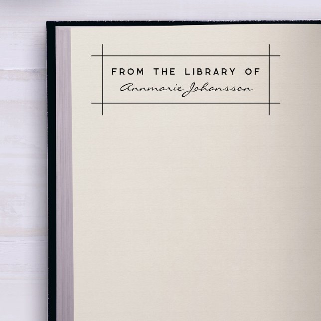 Tampons Encreurs Simple Moderne De La Bibliothèque Nom Personnalisé (Créateur téléchargé)