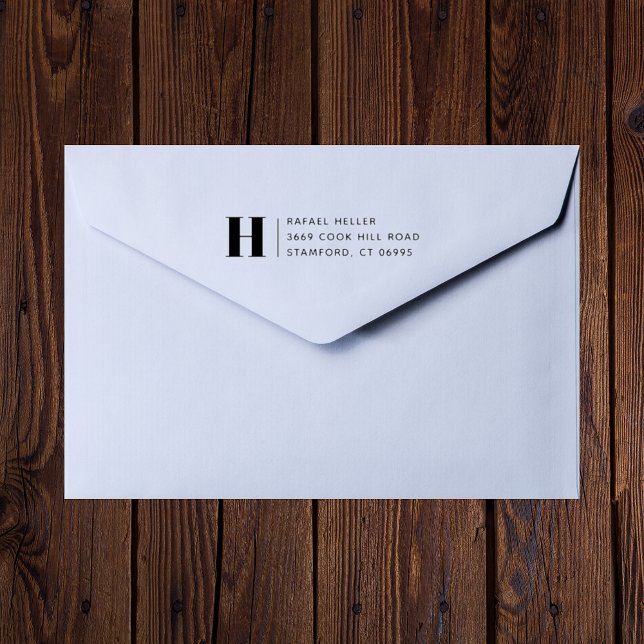 Tampons Encreurs Simple Moderne Monogramme Adresse de retour (Créateur téléchargé)