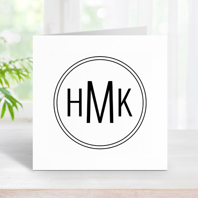 Tampons Encreurs Simple Nettoyer Monogramme 3 Initiales (Créateur téléchargé)