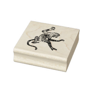 Tampons Encreurs Singe, Mandala Monkey Art Timbre d'art en bois