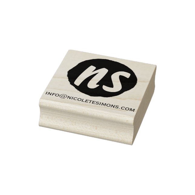 Tampons Encreurs Site Web Monogram Initials | Timbres en caoutchouc (Tampon)