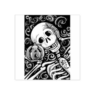 TAMPONS ENCREURS SKELETON & JACK-O'-LANTERN, HALLOWEEN CAOUTCHOUC