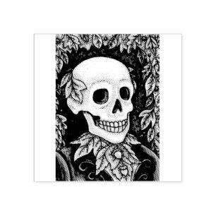 TAMPONS ENCREURS SKELETON, POMPE DE CAOUTCHOUC À HALLOWEEN GOTH