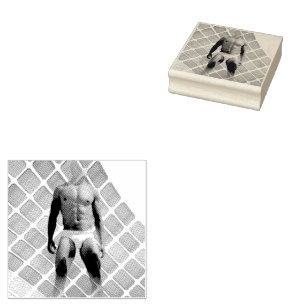 Tampons Encreurs SlipperyJoe's homme musclé six-pack ventre blanc s