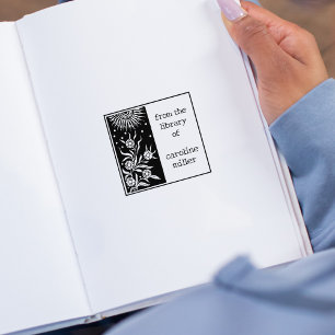 Tampons Encreurs Soleil vintage et fleurs de la bibliothèque de