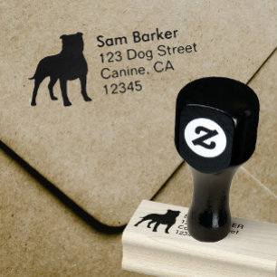 Tampons Encreurs Staffordshire Bull Terrier Dog Adresse de retour