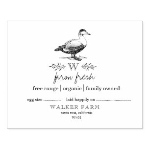 Tampons Encreurs Style agricole Monogramme Canard Oeuf Carton Timbr