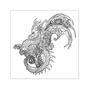 Tampons Encreurs Style Art Nouveau Style Leaf Wing Dragon Caoutchou