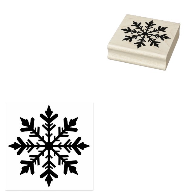 Tampons Encreurs Stylish Winter Snowflake Silhouette Shape (Tamponné)