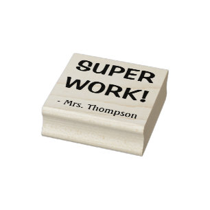 Tampons Encreurs "SUPER TRAVAIL !" + Timbre de nom de l'enseignant
