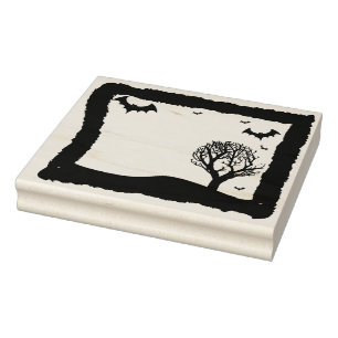 Tampons Encreurs Tambour et arbre paysage silhouette timbre art