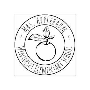 Tampons Encreurs Teacher Apple Timbre d'art personnalisé en bois