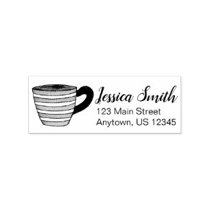 Tampons Encreurs Teacup Tea Cup Adresse personnalisée Timbre en cao