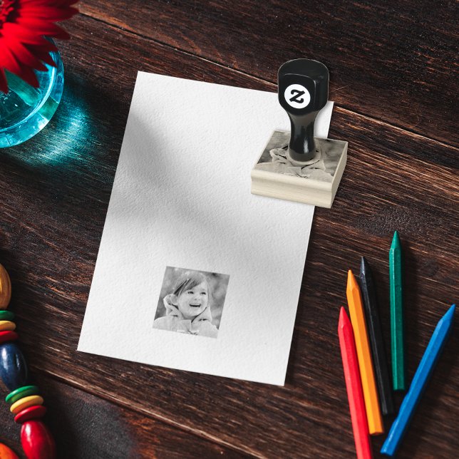 Tampons Encreurs Télécharger Selfie et créer une photo personnalisé (Upload Selfie and Create Custom Personalized Photo Rubber Stamp)