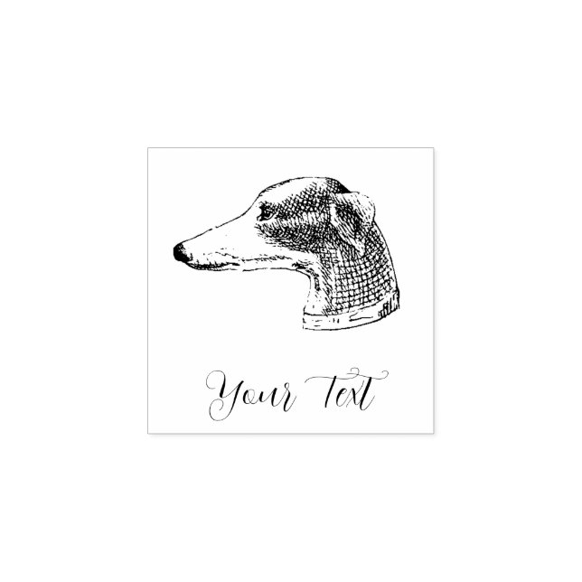 Tampons Encreurs Tête Greyhound Etching personnalisée (Impression)