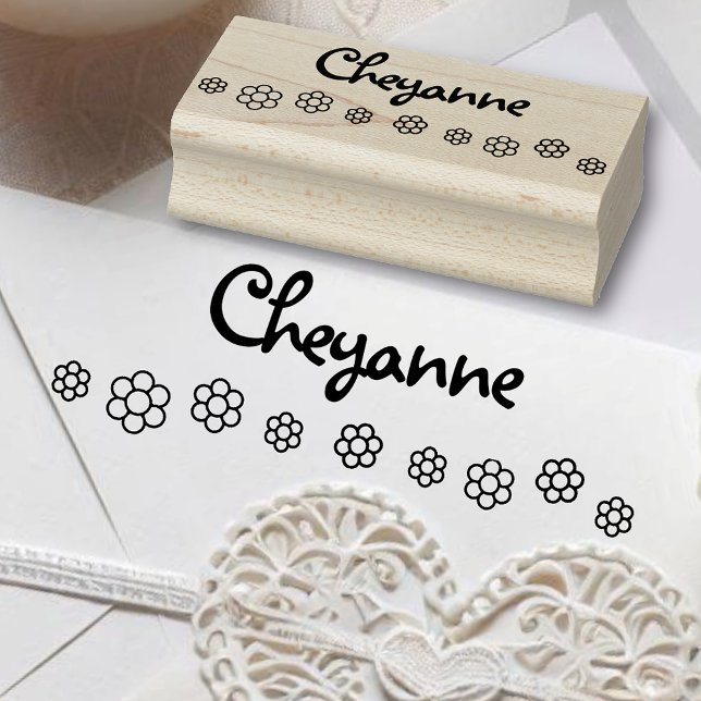 Tampons Encreurs Texte du nom personnalisé du Motif de ligne de fle (Créateur téléchargé)