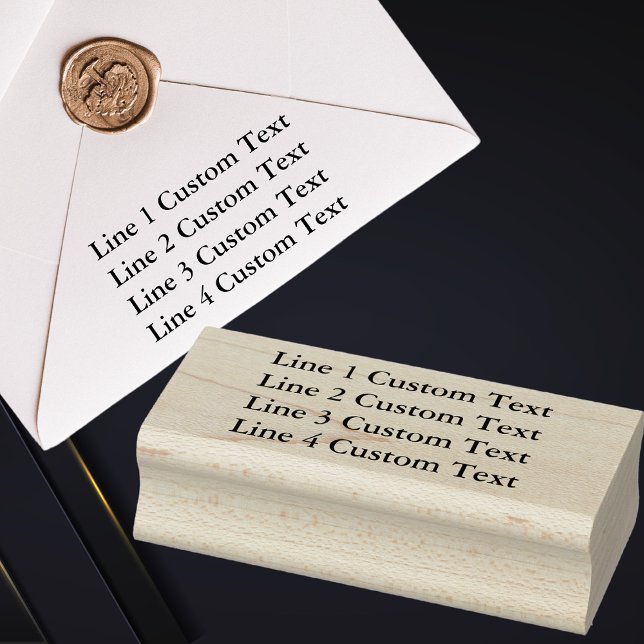 Tampons Encreurs Texte personnalisé traditionnel 4 lignes de série (Créateur téléchargé)