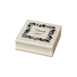 Tampons Encreurs Thank you floral border rubber stamps