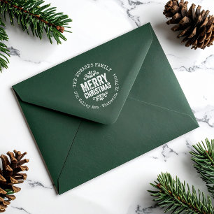 Tampons Encreurs Timbre Adresse de Retour Joyeux Noël Rustique