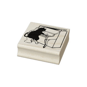 Tampons Encreurs timbre art piano chat