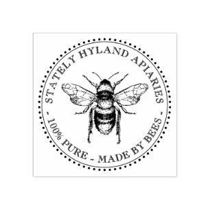Tampons Encreurs Timbre d'abeilles de miel Apiary personnalisé