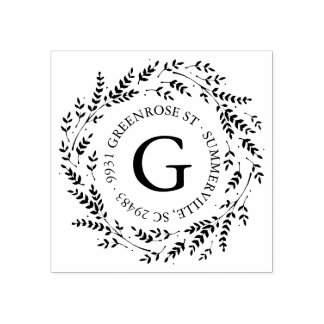Tampons Encreurs Timbre d'adresse de monogramme de couronne rustiqu