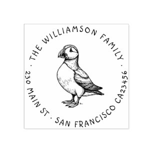 Tampons Encreurs Timbre d'adresse de retour de la famille Puffin